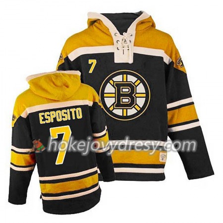 Boston Bruins Phil Esposito 7 Černá Sawyer Mikiny Hooded - Pánské